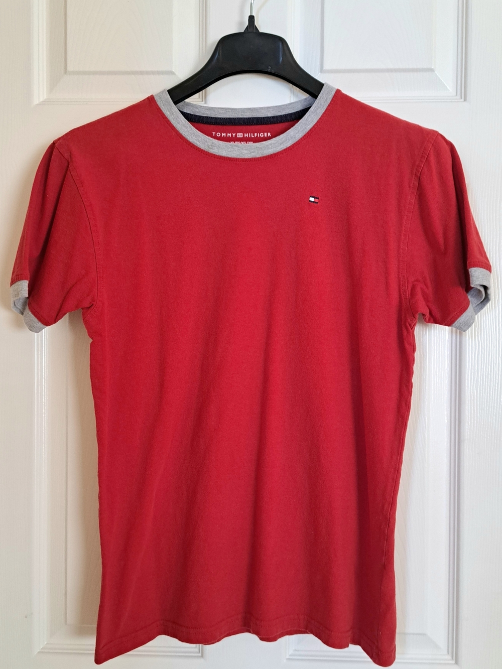Tommy Hilfiger Boys' Contrast Trim Embroidered Logo Ken Tee